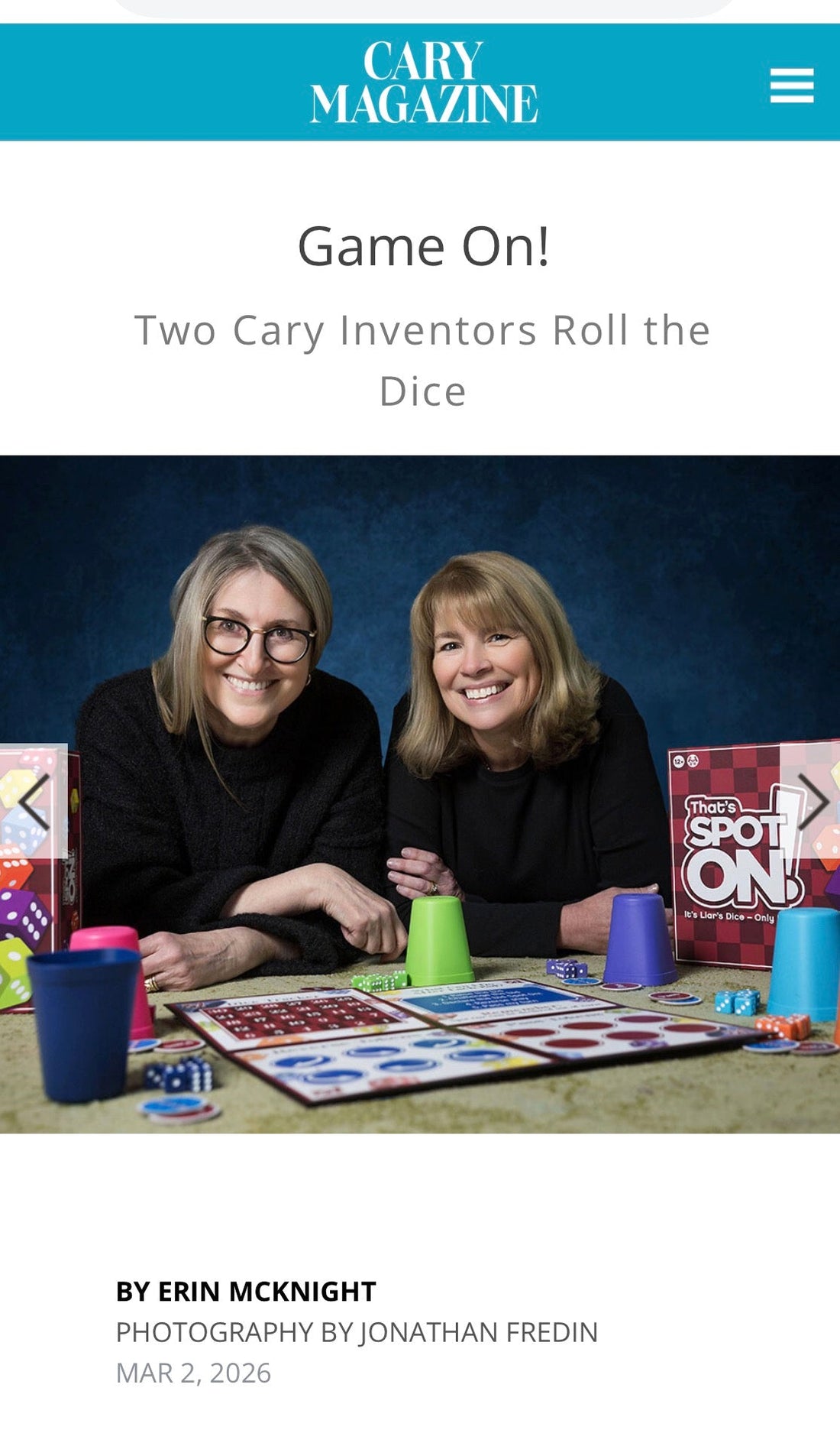 Look Who's in the Cary Magazine!